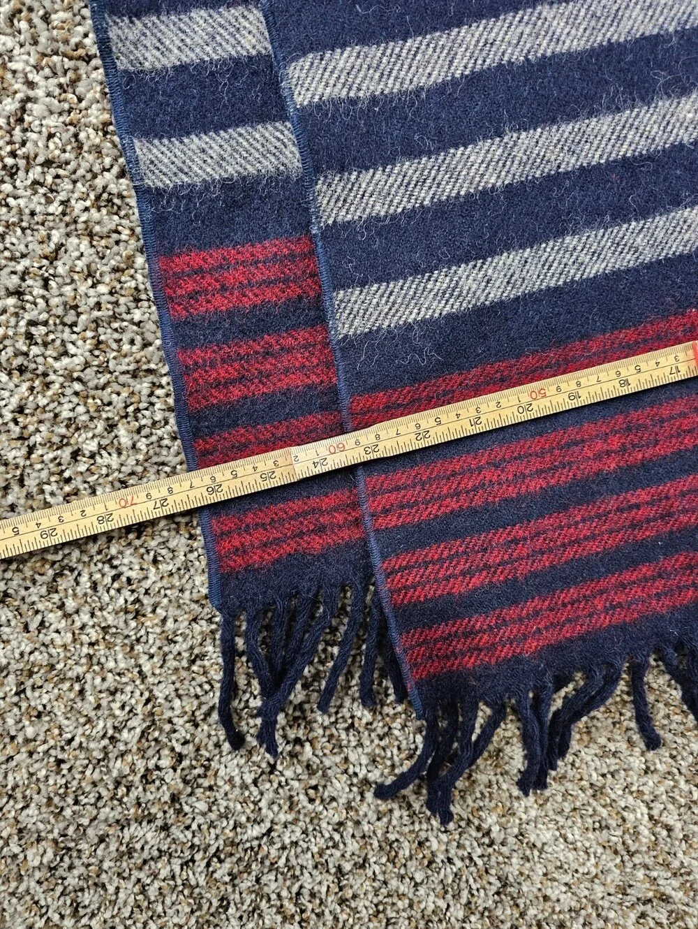 Faribault Woolen Mill Target Collab Oversized Wool Shawl Red Blue Striped